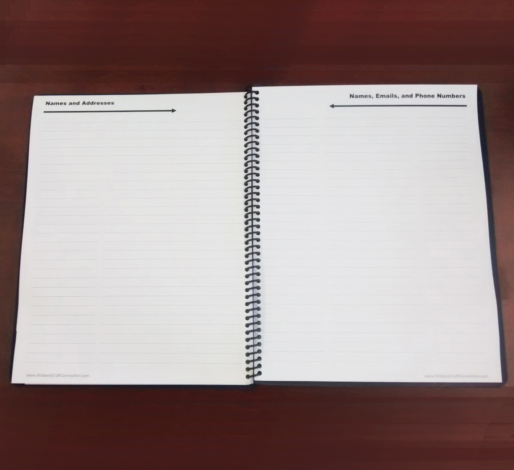 Additional Space at the Back of the Monthly Planner for Writing Names, Emails, Addresses, and Phone Numbers, as well as, Other Important Contact Information.